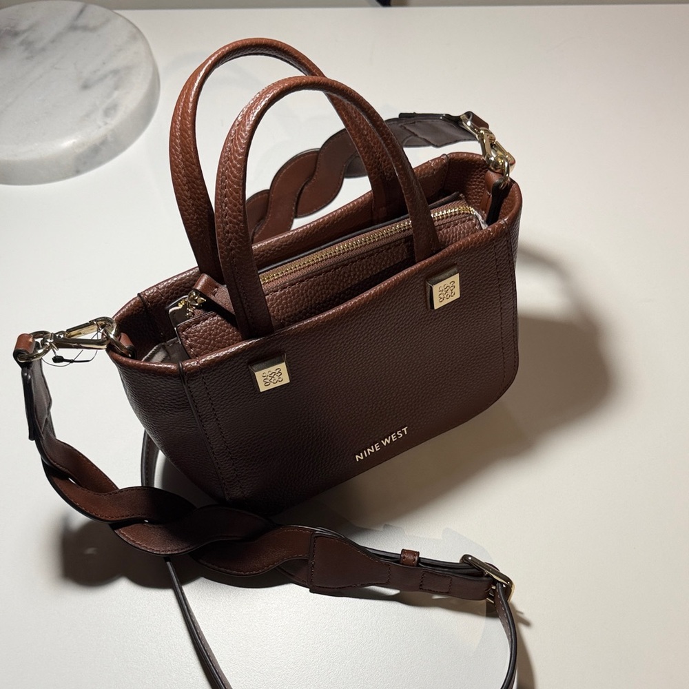 Small Nine West Dark Brown Crossbody Bag